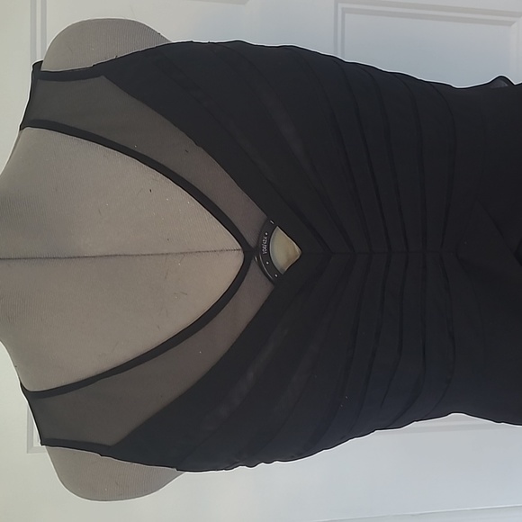 Little black dress with tulip layers and sheer - Picture 7 of 8